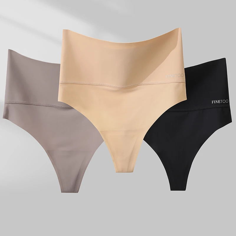 Seamless High Waist Women Thong Black Abdomen Hip Lift Briefs Body Shaping Underwear Breathable Female Panties Plus Size S-XL