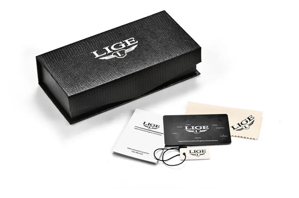 LIGE 2024 Gold Women Watch - Waterproof Sport Quartz Chronograph