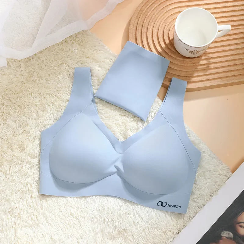 A /B / C Fixed Cup Seamless   Oversized Bra Thin Push Up  Women Underwear