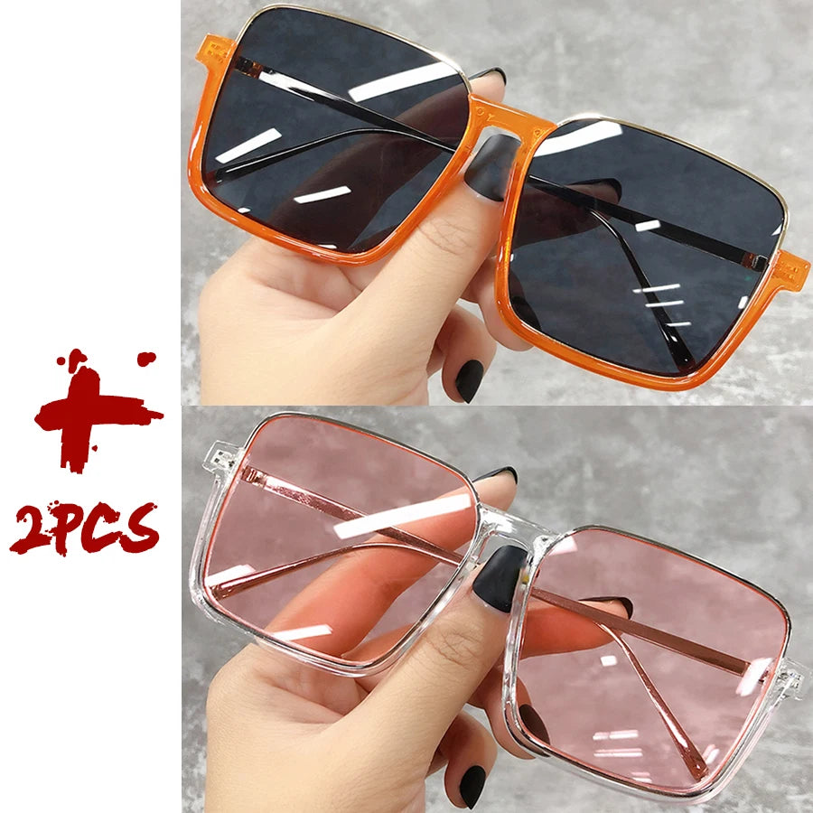 2025 Big Square Frame Travel Sunglasses - Luxury Gradient Unisex UV400