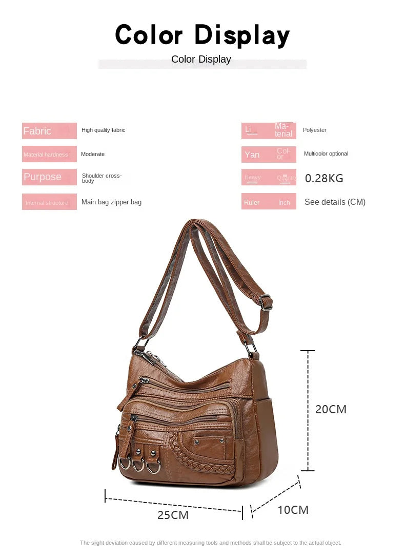 New Arrival Crossbody Shoulder Bag Soft Washed Leather Women's Mini Bag Versatile Handbag