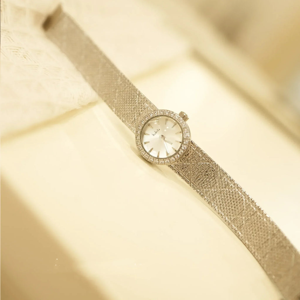 Vintage Small  Dial  Women's Wistwatch Diamond Retro Luxury Elegant  Gifts for Women Brass Band 24K Gold Plated High Quality