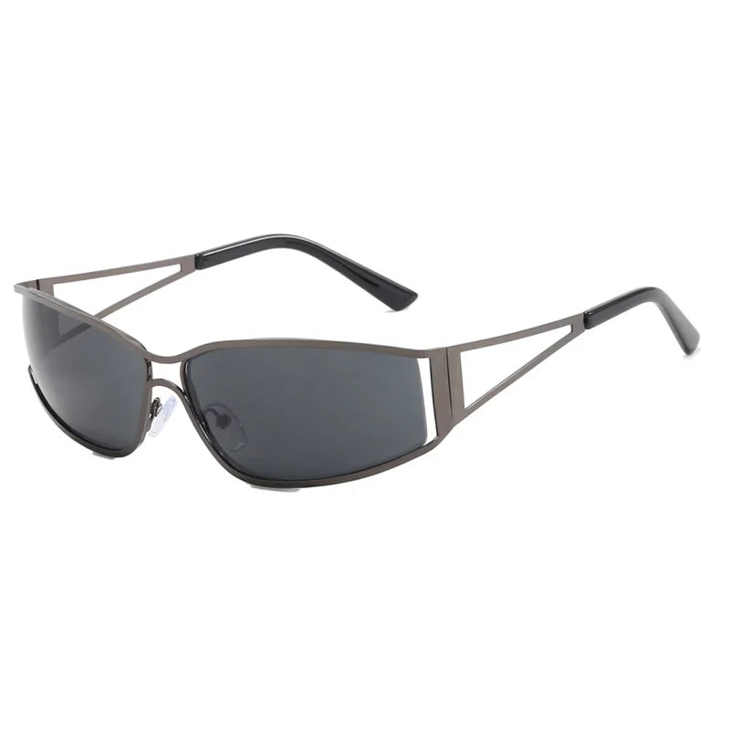 Y2K Oversized Steampunk Sunglasses - Designer Gradient Mirror Eyewear
