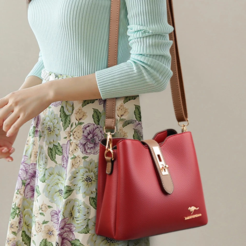 3-Layer Designer Handbag - Large Capacity Crossbody Messenger Bag