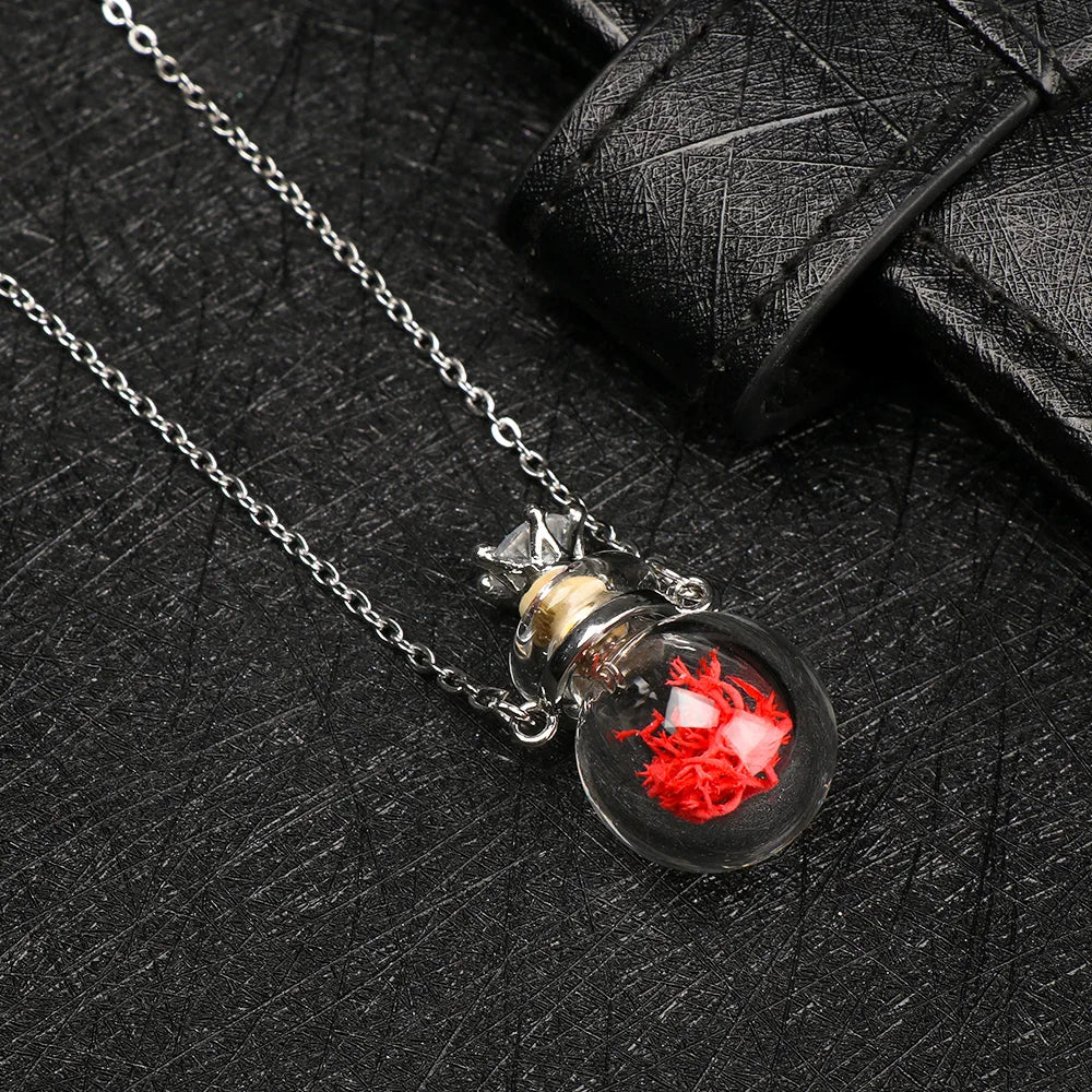 Openable Water Drop Heart Steel Chain Perfume Vial Necklace Wishing Bottle Pendant Essential Oil Diffuser Memorial Jewelry Gifts