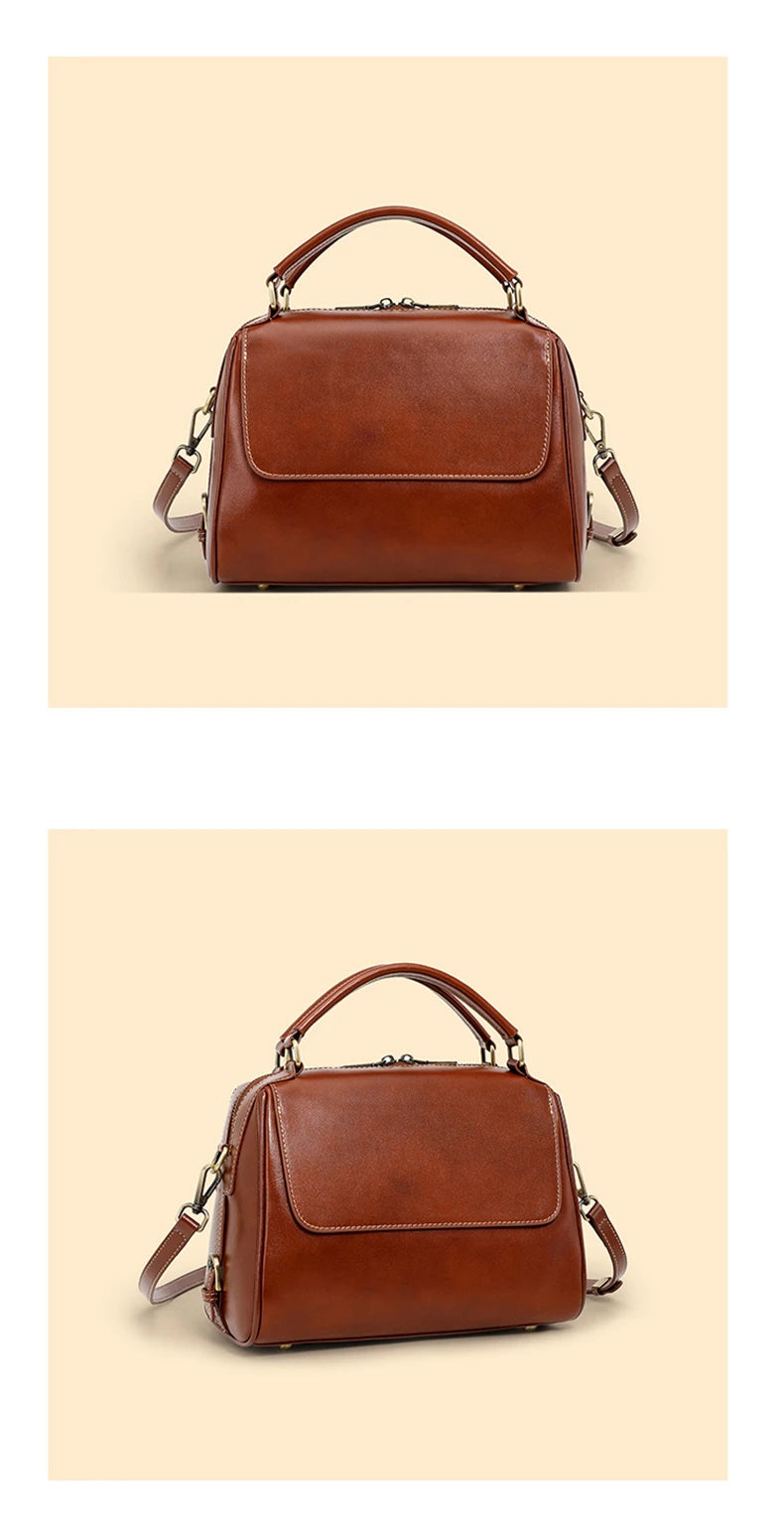Toptrends 100% Genuine Leather Boston Shoulder Crossbody Bags For Women 2025 Luxury Designer Pillow Tote Satchel Ladies Handbags