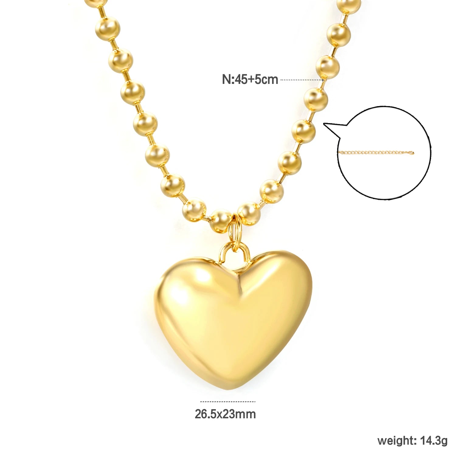 ASONSTEEL Romantic Heart Pendant Necklace For Women High Quality Golden Stainless Steel Metal Stylish Choker Valentine's Gift