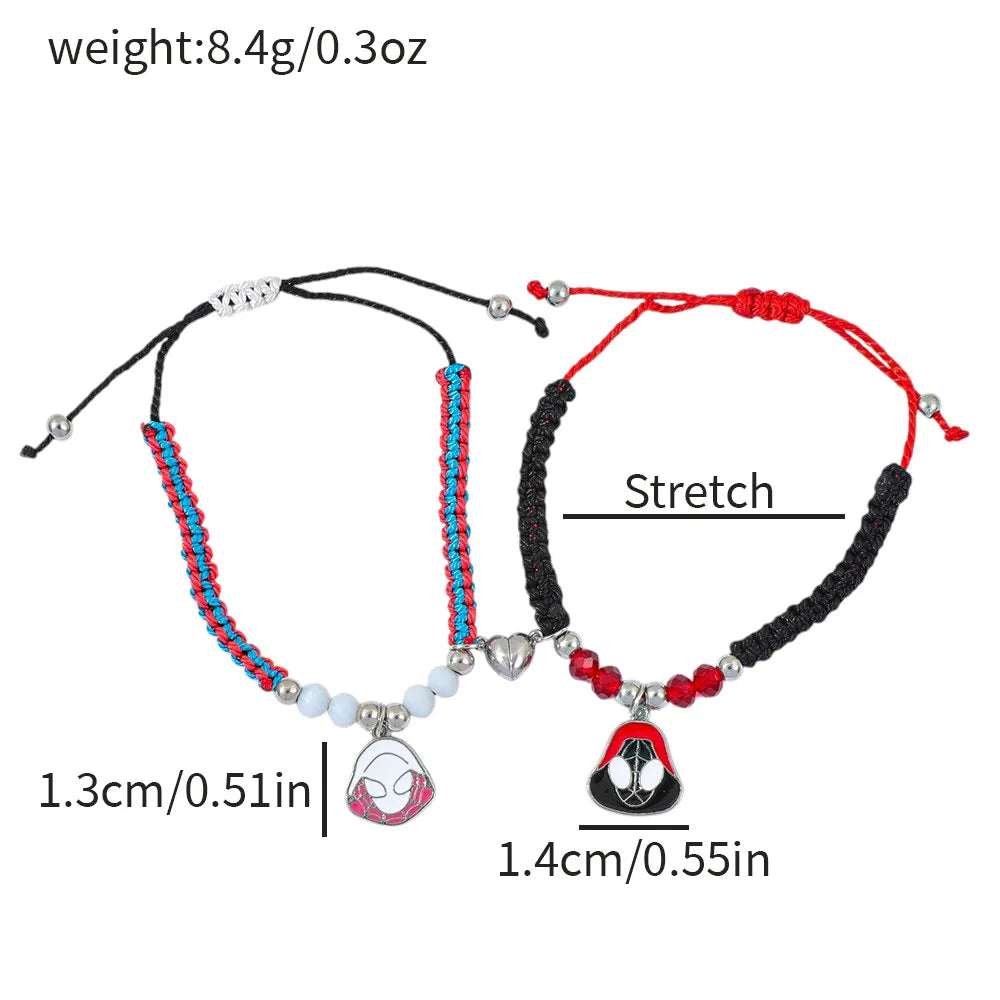 Spiderman Friendship Bracelets, Best Friend Bff, Halloween, Christmas, Matching Rope, Beads Chain, Couples Bracelets, New, 2025