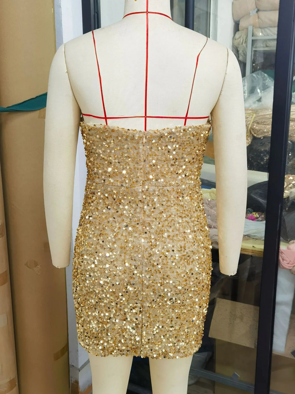 Womens Strapless Sexy Dresses Fold Sequins Mini summer Evening Dresses 2025 Woman Clothes Elegant Party Dresses Vestidos XSY237