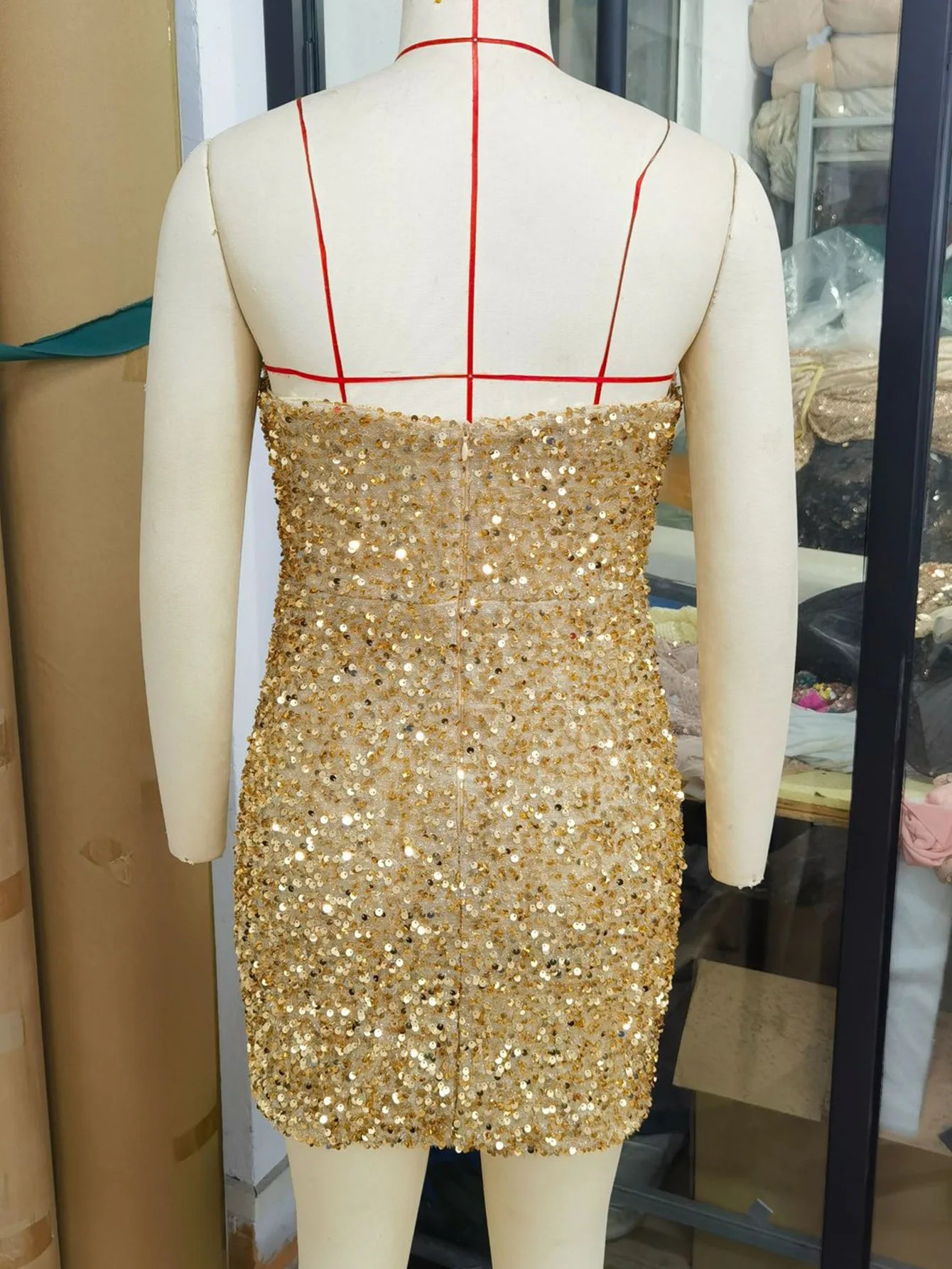Womens Strapless Sexy Dresses Fold Sequins Mini summer Evening Dresses 2025 Woman Clothes Elegant Party Dresses Vestidos XSY237