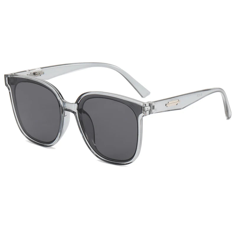 Large Frame Black Face Trimming Sunglasses - Outdoor Travel UV400