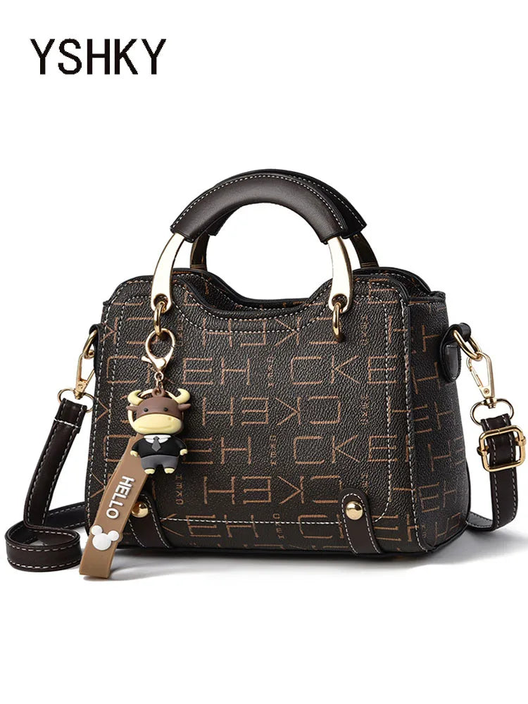 New brand shoulder Bag leather  Women's luxury designer handbag for 2024 women European and American retro cross body Tote bags