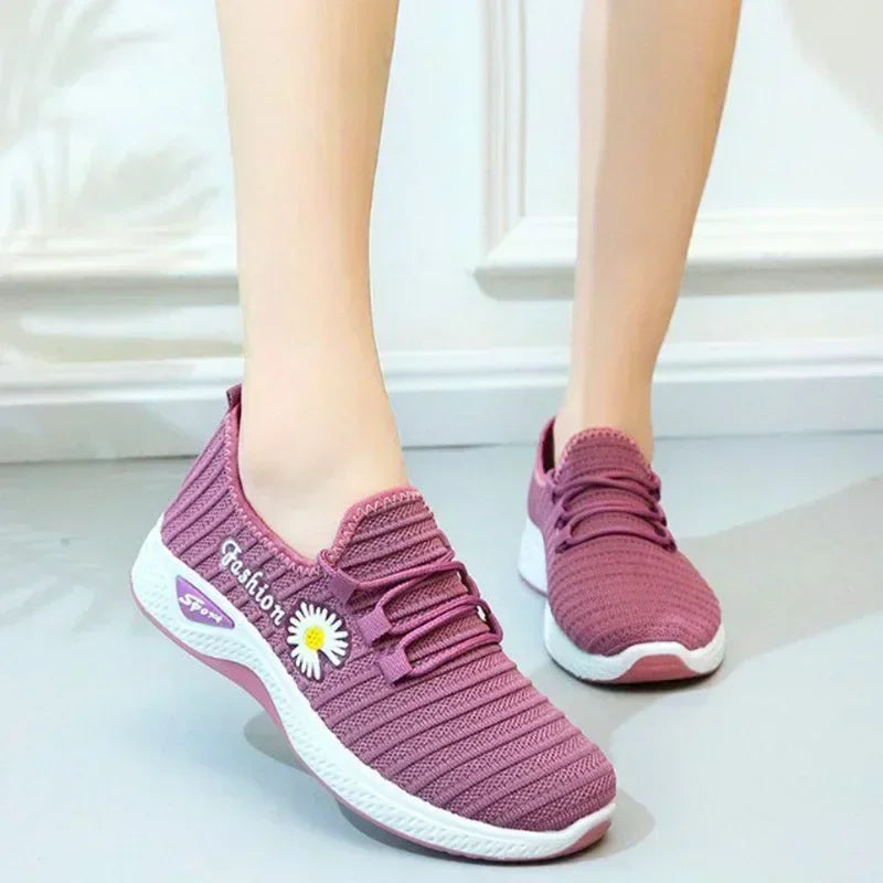 Women's Light Running Sneakers - Breathable Net Casual Shoes