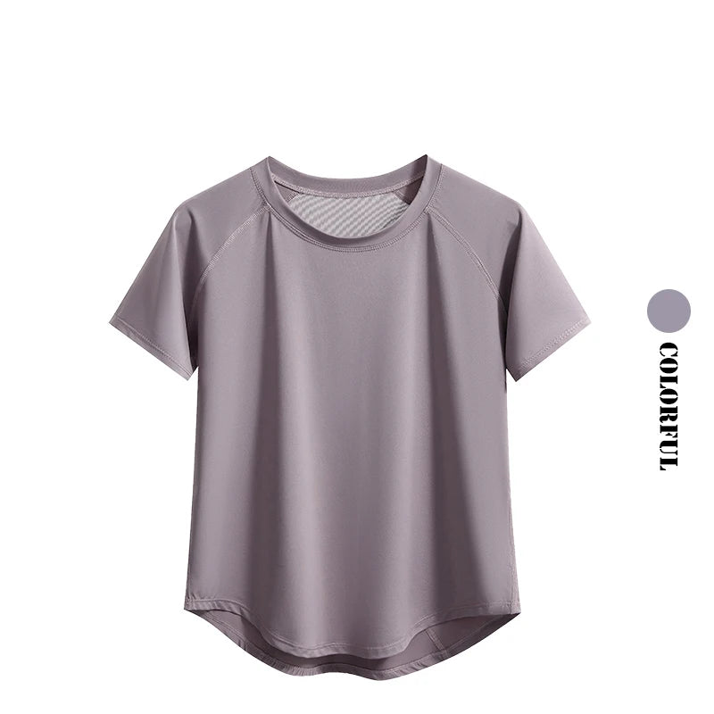 DRUR Yoga Tops - Quick Dry Short Sleeve Workout T-Shirt