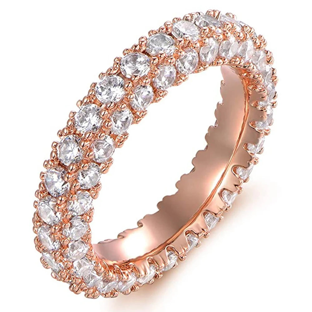 Huitan Luxury Promise Wedding Ring - Micro Paved Cubic Zirconia Women