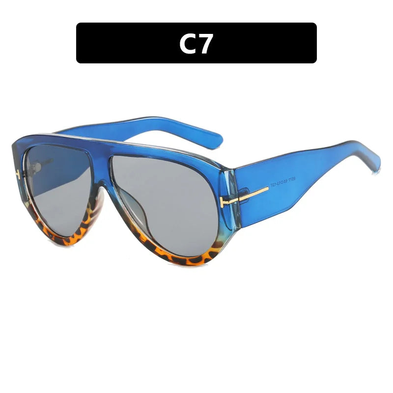 Vintage Oval Large Frame Sunglasses - Trendy Street Style UV400 Women