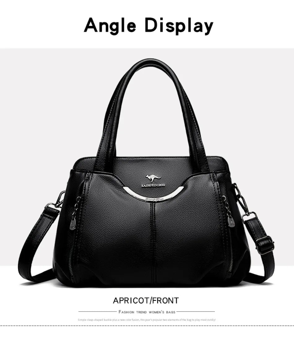 Luxury Soft Leather Handbag - Designer Crossbody Tote Bag 2024
