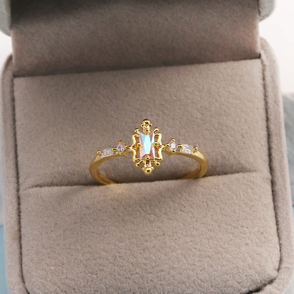 Fashion Moon Heart Flower Butterfly Rings For Women Sweet Girls Exquisite Shiny Rhinestone Crystal Open Ring 2025 Romantic Jewel
