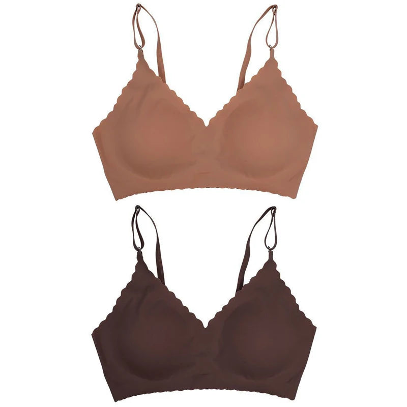 2PCS Ice Silk Seamless Bra - No Steel Ring Fitness Yoga Tank Tops