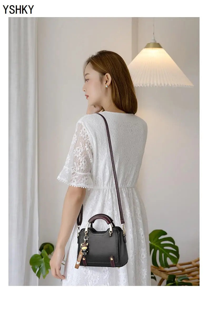 New brand shoulder Bag leather  Women's luxury designer handbag for 2024 women European and American retro cross body Tote bags