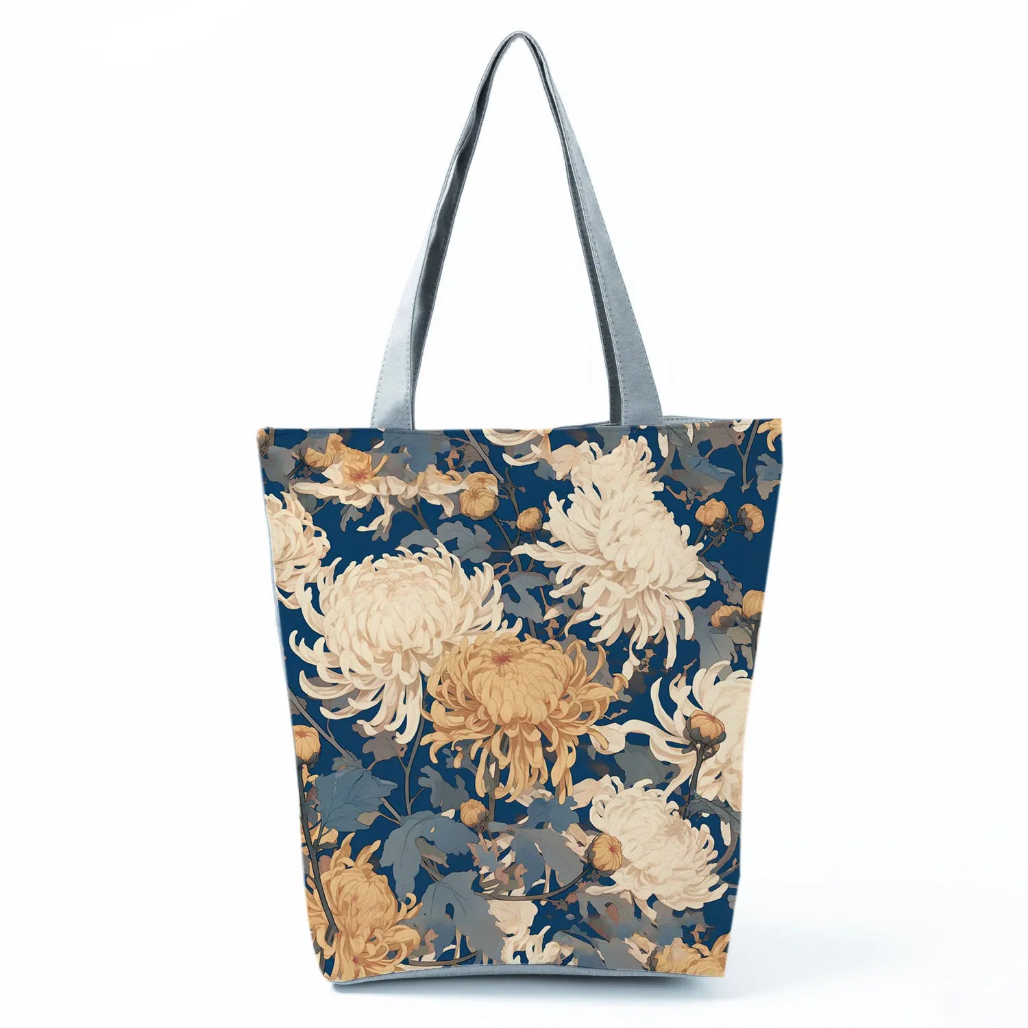 Japan Ukiyoe Print Handbags Groceries Kimono Woman Shopping Bags Women Large Capacity Shoulder Bag Chrysanthemum Portable Tote