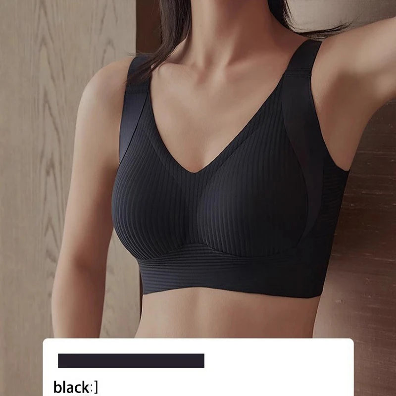 FINETOO Seamless Push-Up Bra - Wireless Removable Pads M-4XL