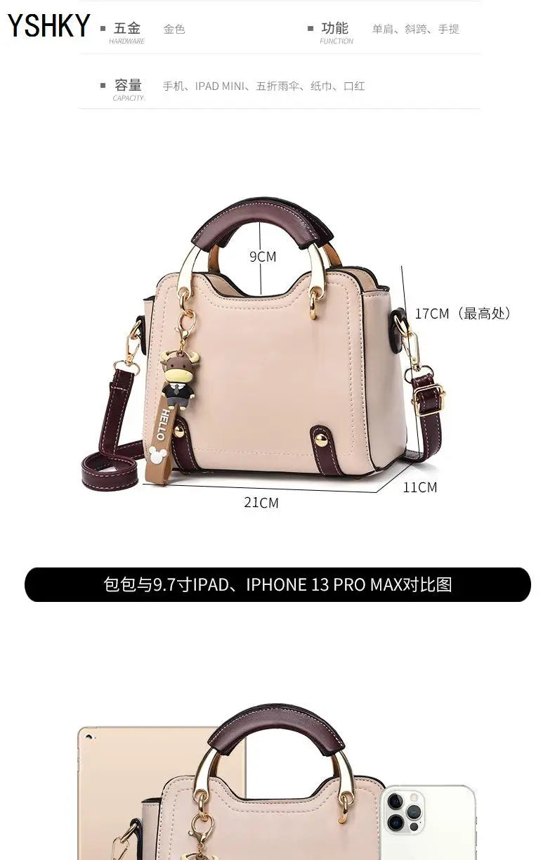 New brand shoulder Bag leather  Women's luxury designer handbag for 2024 women European and American retro cross body Tote bags