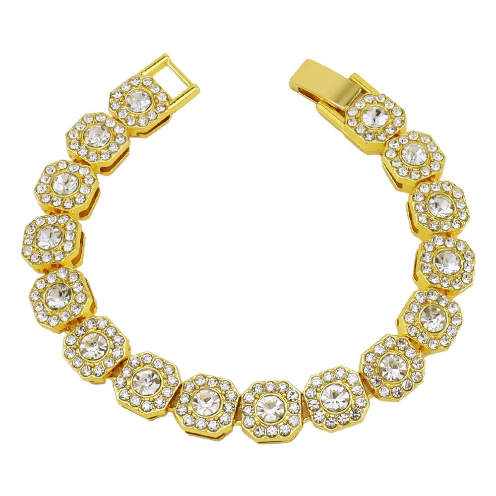 HNSP 13MM Wide Luxury Bracelet For Men Women Hip Hop Hand Chain Jewelry Accessories