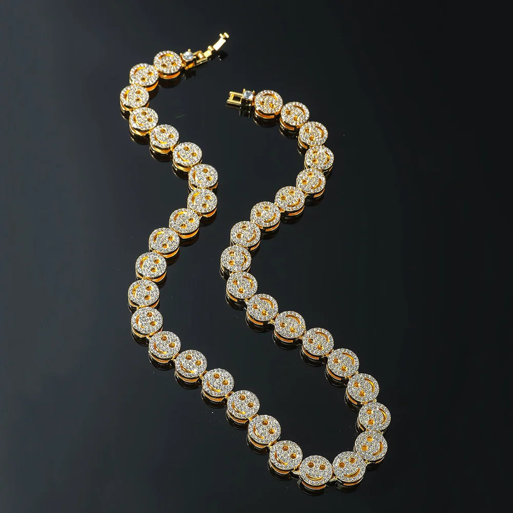 Fashionable Exquisite Smiling Face Decoration Necklace Bracelet Suit Suitable For Summer Travel And Fashionable Jewelry