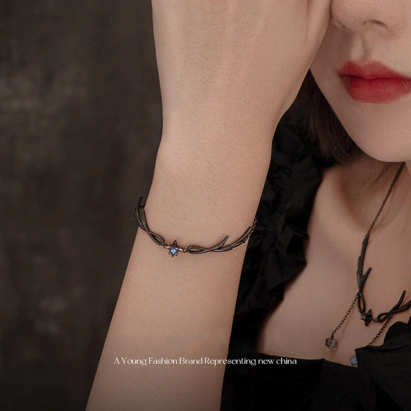 Gothic Punk Dark Style Black Bracelet Personality Ladies Simple Charm Casual Jewelry Gift