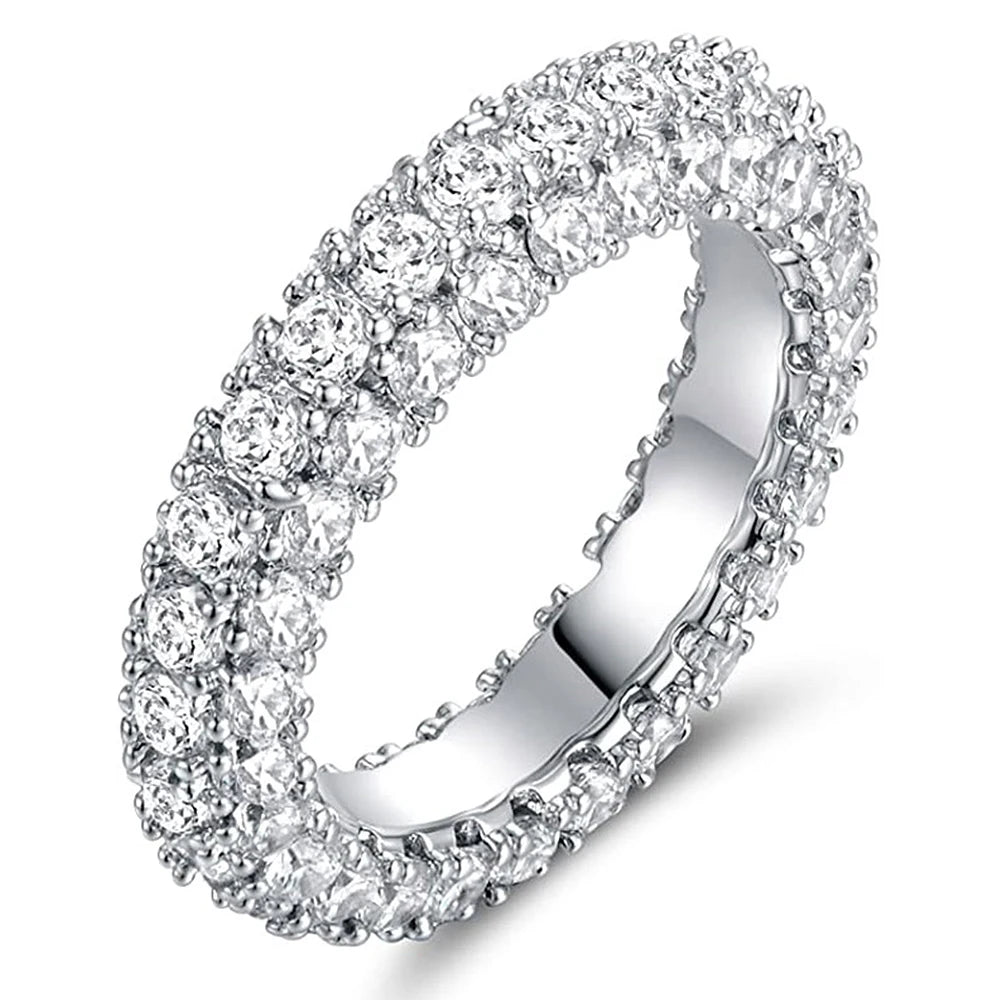 Huitan Luxury Promise Wedding Ring - Micro Paved Cubic Zirconia Women