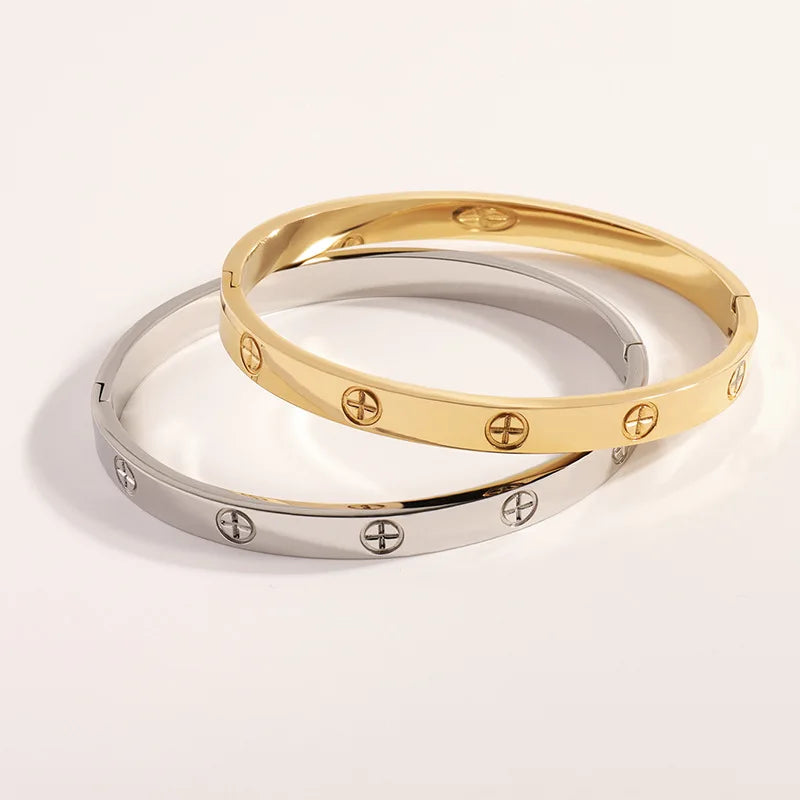 Fashion stainless steel cross pattern bracelet, luxurious trendy and simple design Bracelet men and women Couple jewelry gift