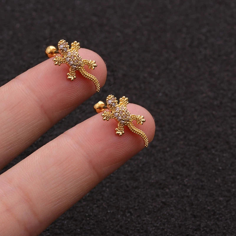 1PC Stainless Steel Gold Color Silver Color Flower CZ Tragus Cartilage Helix Star Ear Stud Piercing Zircon Daith Earring