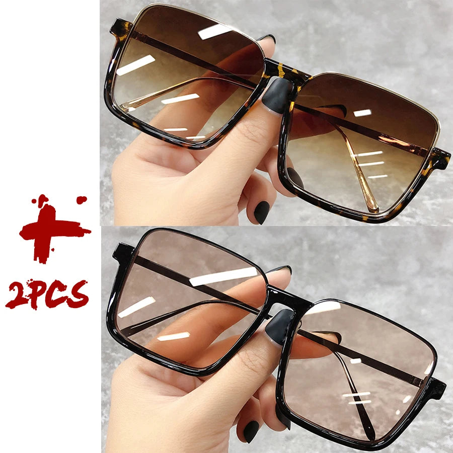 2025 Big Square Frame Travel Sunglasses - Luxury Gradient Unisex UV400