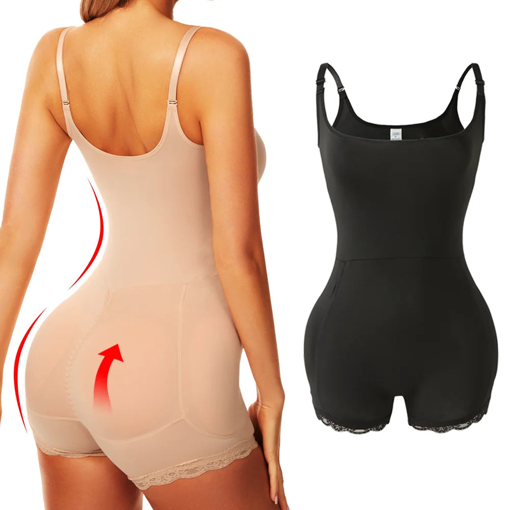 Women Padded Bodysuit - Butt Lifter Waist Trainer Body Shaper