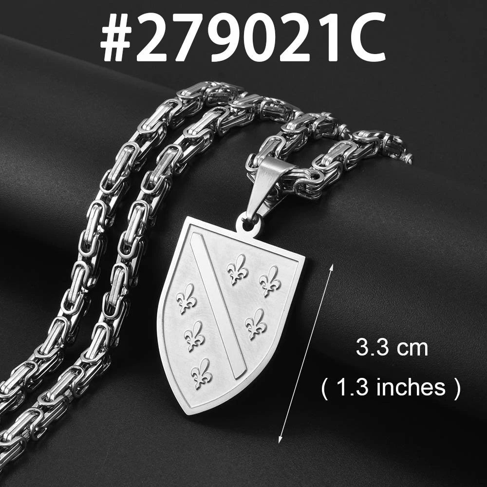 Anniyo Bosnians Pendant Necklaces Gold Color Silver Color Charm Bosna Bosniak Jewelry #264521