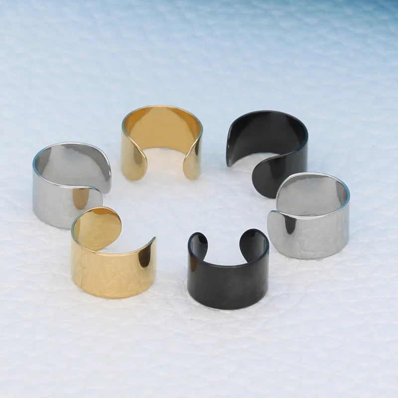 Korean Men's Ear Cuff Fashion Titanium Steel Clip Earrings For Men Single Ear Clips Without Pierced Ears Stainless Steel Jewelry