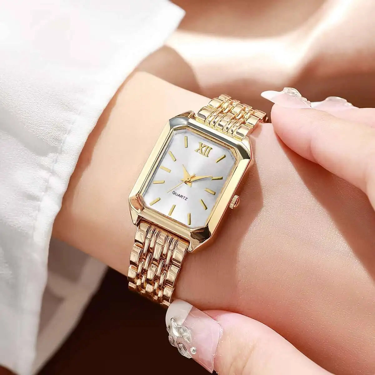 Fashion Rectangle Quartz Watch - Luxury Analog Wristwatch Gift