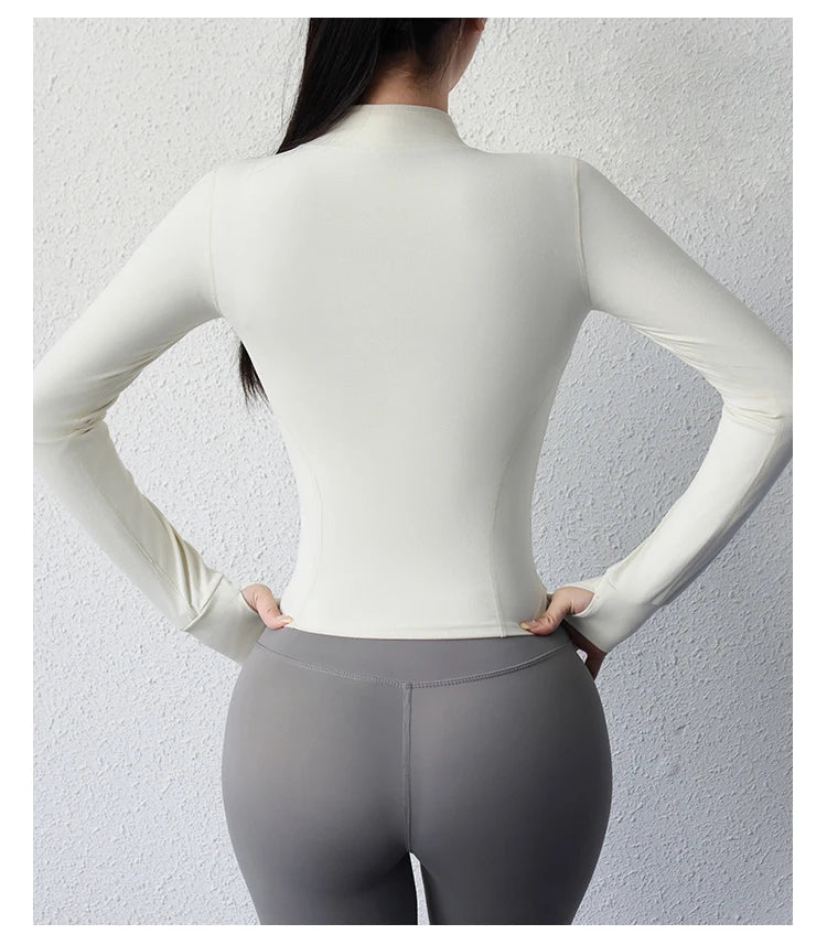 2023 Yoga Jacket - Short Sports Jacket Body Sculpting Zipper