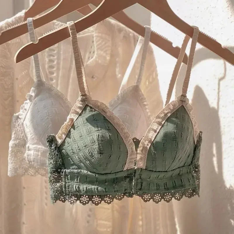 Japan Korean Front Closure Bra - Wire Free Lace Comfortable