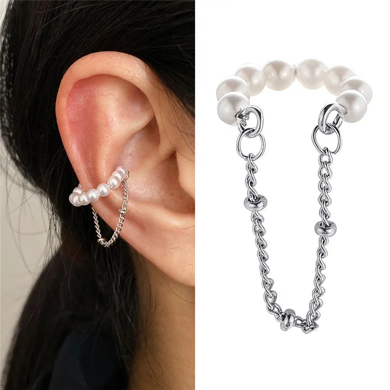 KOTiK 2024 New Gold Silver Color Leaves Clip Earrings for Women Fashion Ear Cuff Non-Piercing Earrings Set Trend Jewelry Gift