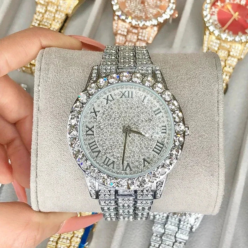 Luxury Rhinestone Watch Women - Sparkling Quartz Stainless Steel Gift