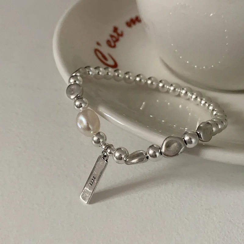 VENTFILLE 925 Sterling Silver Double Layer Pearl Bracelet for Women Girl Design Bead Korean Jewelry Dropshipping