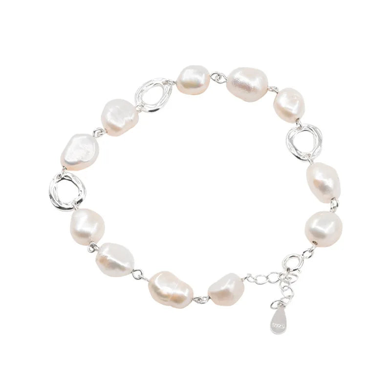 VENTFILLE 925 Sterling Silver Double Layer Pearl Bracelet for Women Girl Design Bead Korean Jewelry Dropshipping