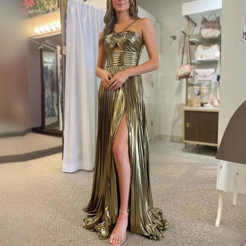 Luxurious Corset Party Dress - Off Shoulder Halter Celebrity Gown