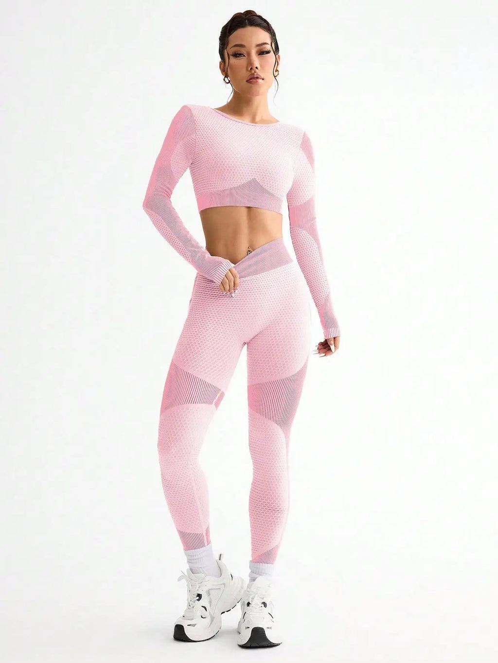 2PCS Sports Yoga Suit - Breathable Seamless Running Fitness Set