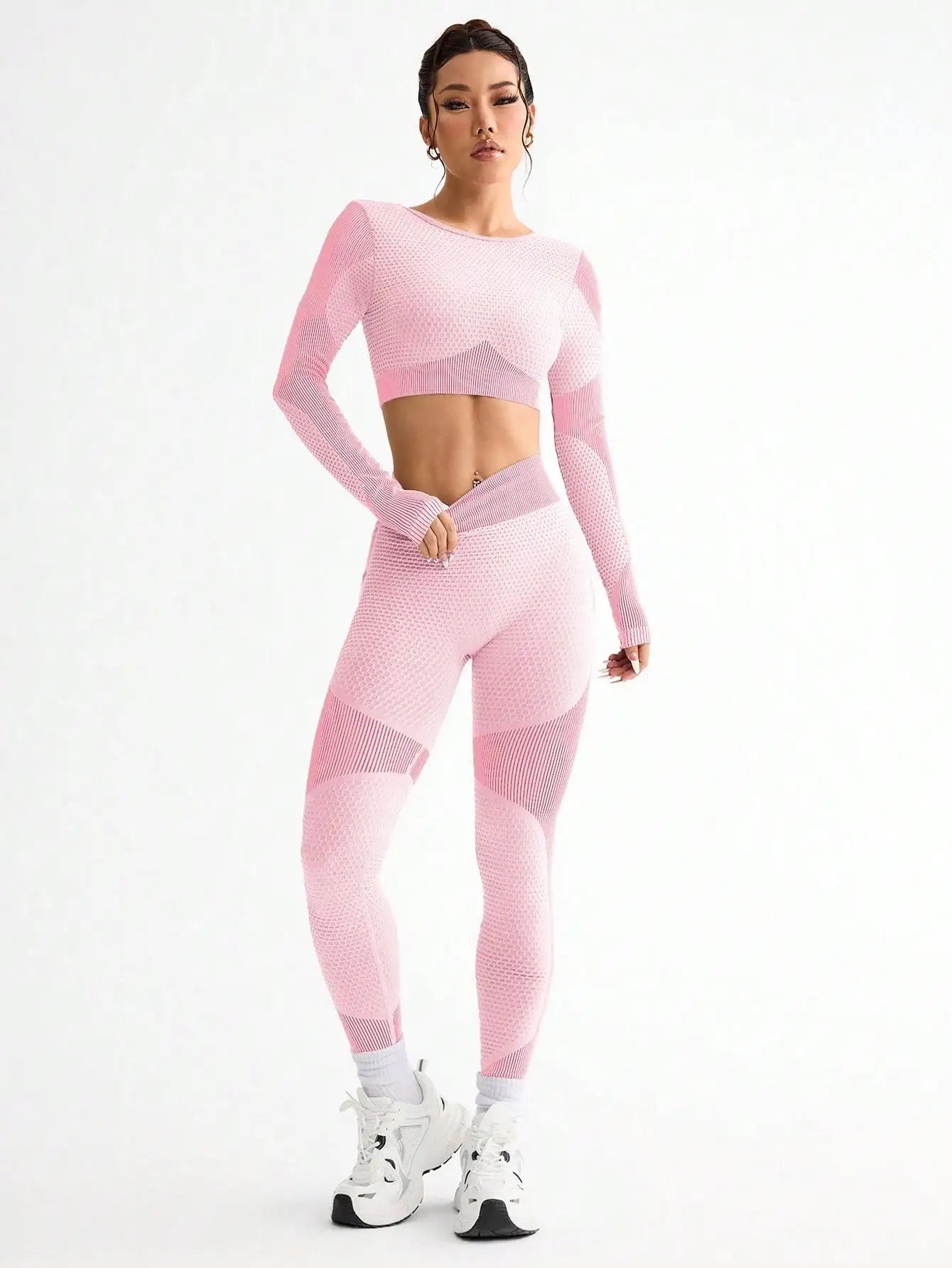 2PCS Sports Yoga Suit - Breathable Seamless Running Fitness Set