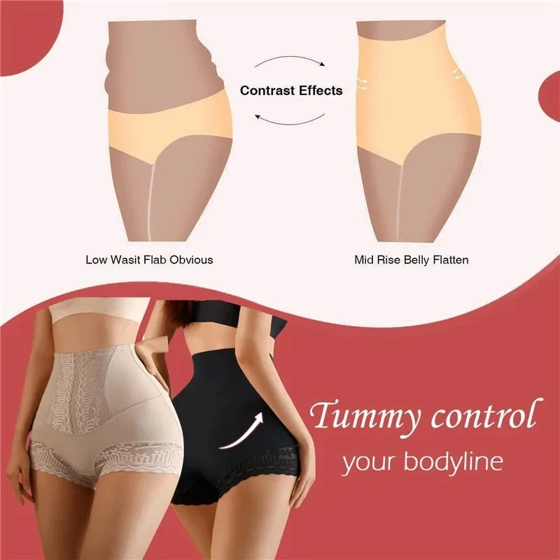 High Waist Control Panties - Seamless Lace Postpartum Shapewear