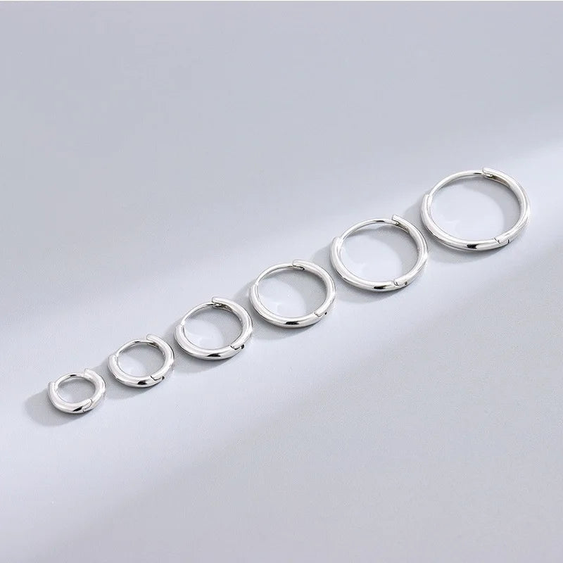 4Pairs Stainless Steel Solid Round Rings Huggies Earrings Set for Women Men Stackable Gold Plated Tiny Ear Cartilage Hoops