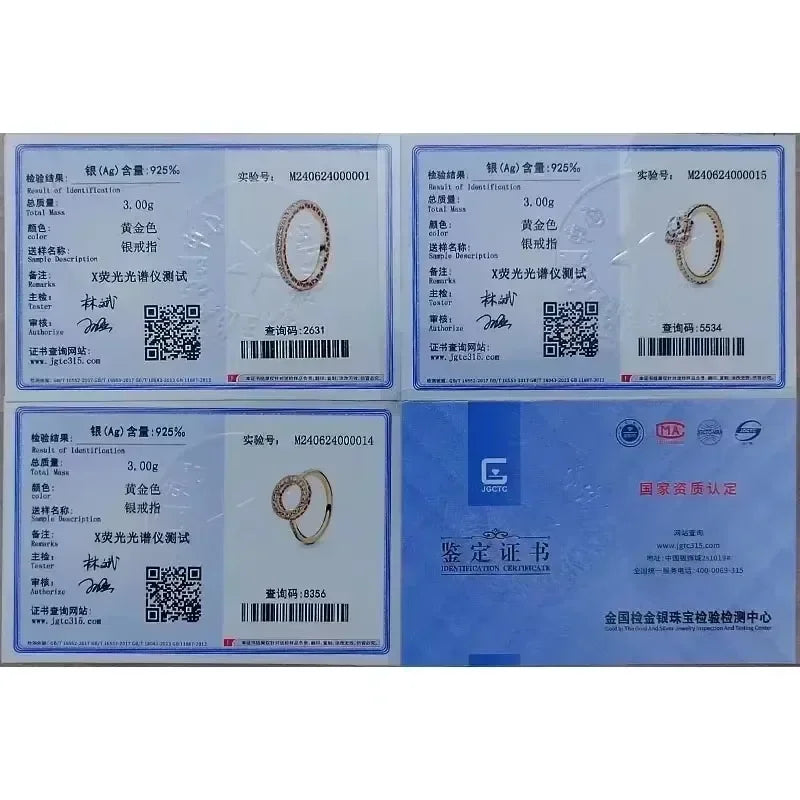 Hot selling 925 sterling silver exquisite gold series ring, sparkling heart-shaped crown ring, fashionable charm jewelry gift